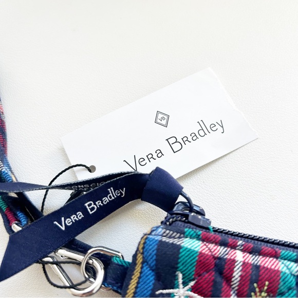 NEW Vera Bradley Scottie Dog Plaid Clip & Zip Mini Pouch Cotton - Picture 4 of 7